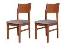 Conjunto de Cadeiras 2 Peças Lótus - Caramelo e Tecido Cinza