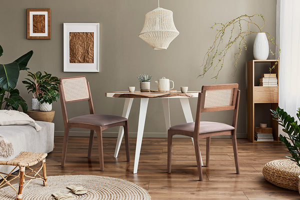cadeiras para mesa de jantar ária areia em sala de jantar