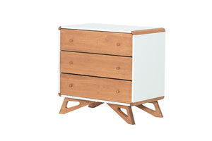 Cômoda para Quarto 3 Gavetas Baori - Branco e Jatobá