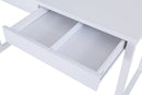 escrivaninha para computador 120 duna branco giz em fundo infinito mostrando gaveta vazia vista de cima mostrando divisoria