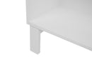 estante quarto organizadora 2 prateleiras tools branco giz em fundo infinito focando nos pes