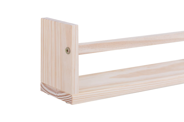 estante de parede legno pequena cru focando no detalhe parafuso