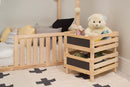 foto ambientada caixa de mdf cru empilhavel legno cru quarto montessori