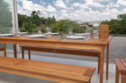 foto ambientada do banco de sentar para churrasqueira bertioga jatoba com mesa para área externa decorada