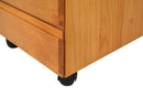 gaveteiro de escritorio delta cerezo mostrando rodizio e ultima gaveta fechada