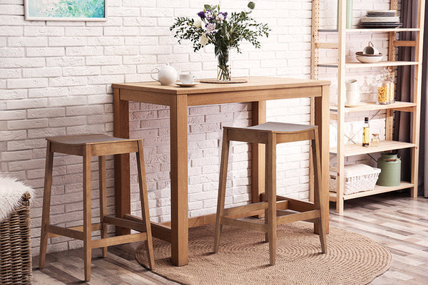ideia de decoraçao para sala de estar com banqueta alta sabor caseiro nozes e mesa