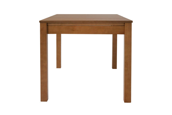 mesa expansiva de jantar extensivel euro nozes vista de lado com tampo fechado