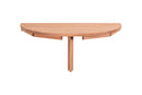 mesa pequena redonda dobravel legno jatoba em fundo infinito vista de frente