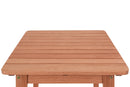 mesa quadrada de madeira alta bistro garden castanheira em fundo infinito visto de frente focando no tampo