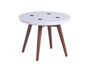 Mesa Lateral Redonda 50 cm Biscoito Fino - Off White