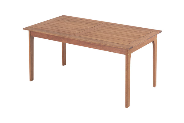 mesa cozinha de madeira bertioga jatoba visto na diagonal em fundo branco