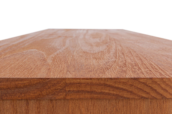 mesa de cabeceira com gaveta charme doce de leite escovado detalhe textura da madeira