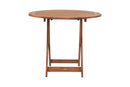 mesa para cozinha redonda 90 cm dobrável jatobá vista de frente aberta