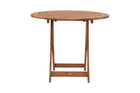 mesa para cozinha redonda 90 cm dobrável jatobá vista de frente aberta