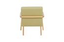 poltronas decorativas caju verde em fundo infinito visto de tras