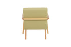poltronas decorativas caju verde em fundo infinito visto de tras