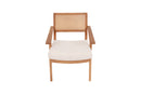 poltronas decorativas vitrola nozes com bege vista de frente em fundo branco