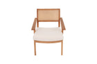 poltronas decorativas vitrola nozes com bege vista de frente em fundo branco
