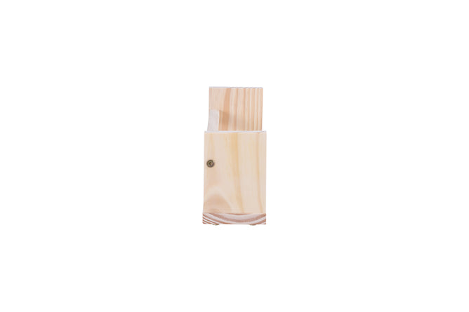 prateleira livros de parede legno pequena cru vista de lado em fundo branco