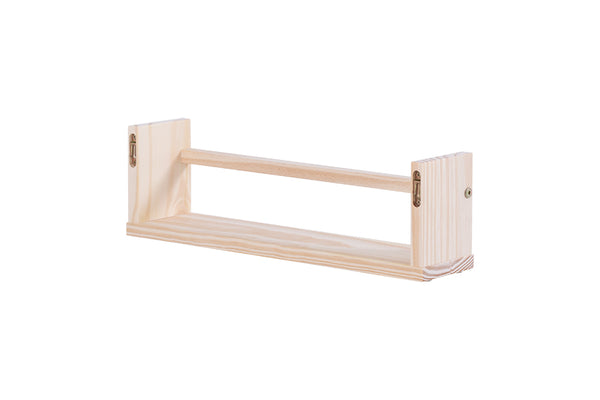prateleira para livros de parede legno pequena cru vista traseira em fundo branco