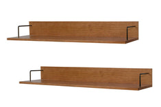 prateleira para quarto de parede grande kit com 2 sabor caseiro nozes vistas na diagonal em fundo branco
