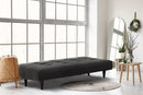 foto ambientada sofá cama cinza denver tecido para pet grafite aberto em sala de estar