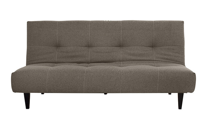 sofa cama denver marrom visto de frente em forma de sofa