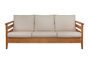 sofa para quarto 3 lugares pontal nozes com almofadas em fundo infinito visto de frente