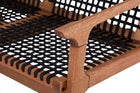 sofa para sala de estar 2 lugares trama jatoba e corda preta focando nos detalhes do assento
