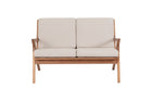 sofa para varanda 2 lugares tris amendoa e tecido cru em fundo infinito visto de frente