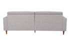 sofa 3 lugares nairobi cinza claro em fundo infinito visto de tras