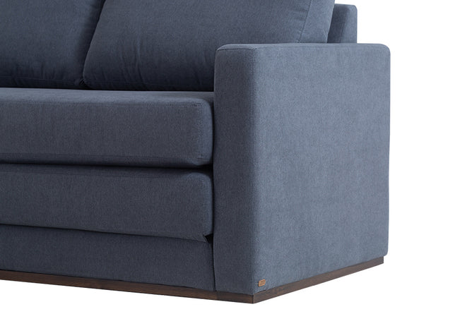 sofa cama 2 lugares vira grafite mostrando detalhes espumas