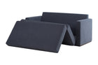 sofa cama 2 lugares vira grafite sendo aberto 